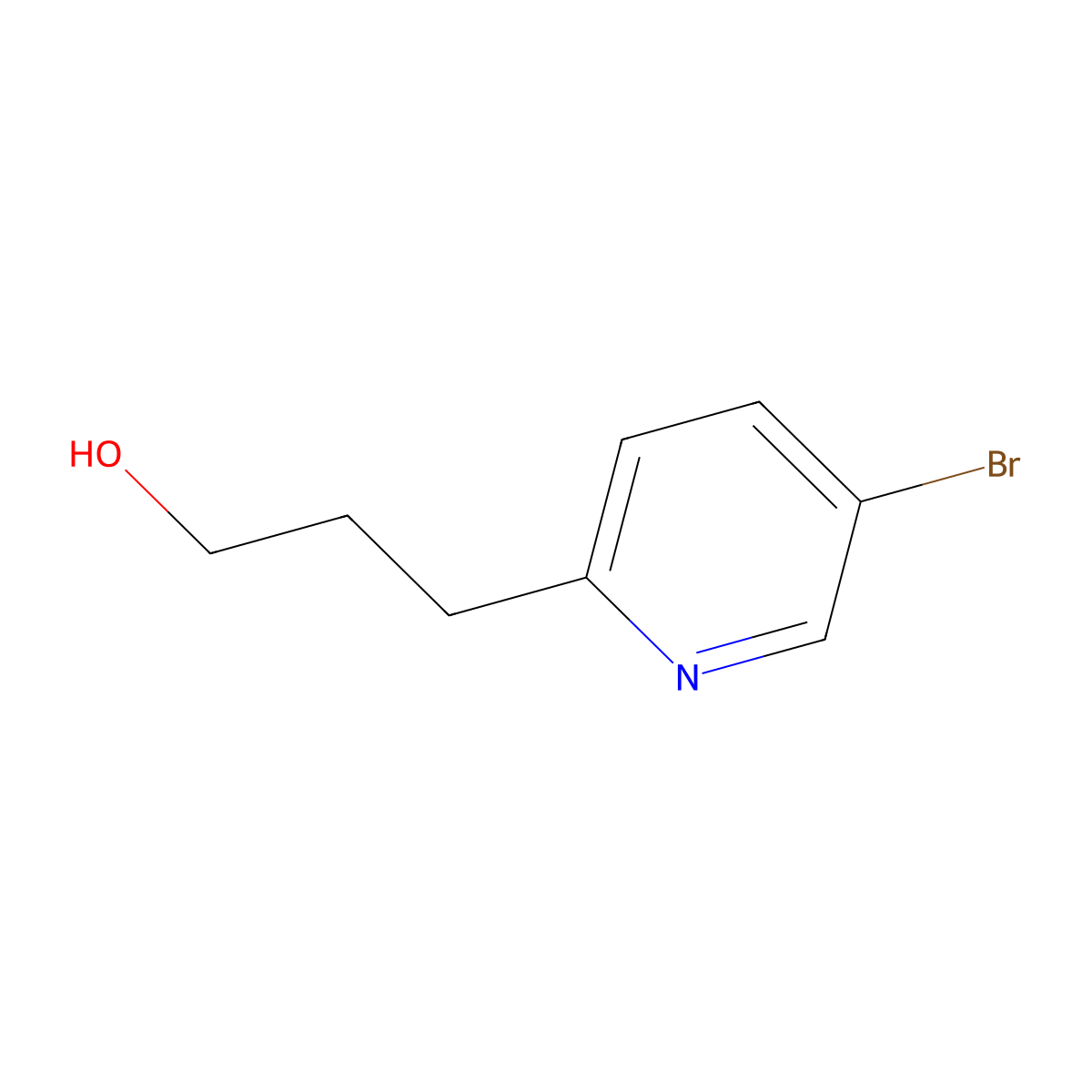 5-Bromo-2-pyridinepropanol molecular structure, CAS 111770-87-7