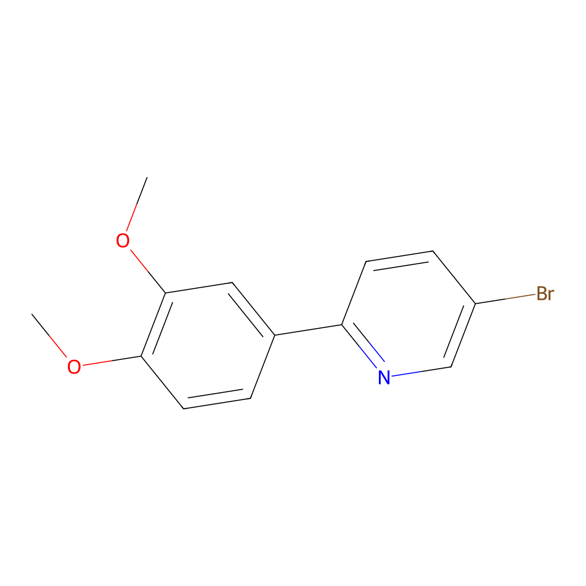 5-Bromo-2-(3,4-dimethoxyphenyl)pyridine molecular structure, CAS 111770-90-2