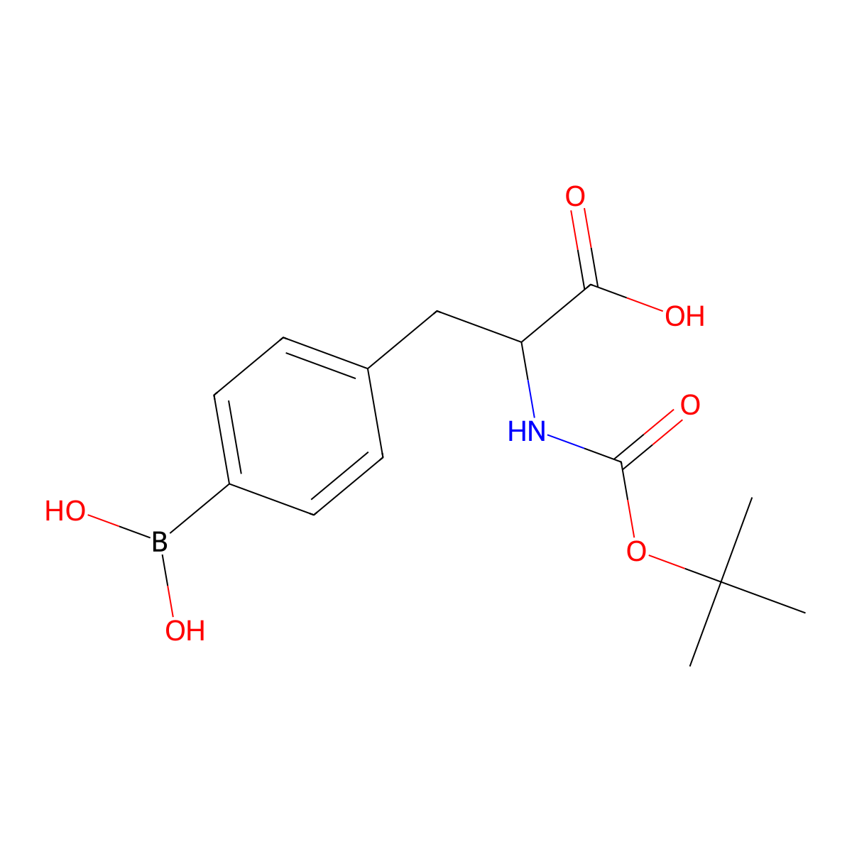 (R)-3-(4-Boronophenyl)-2-((tert-butoxycarbonyl)amino)propanoic acid molecular structure, CAS 111771-57-4