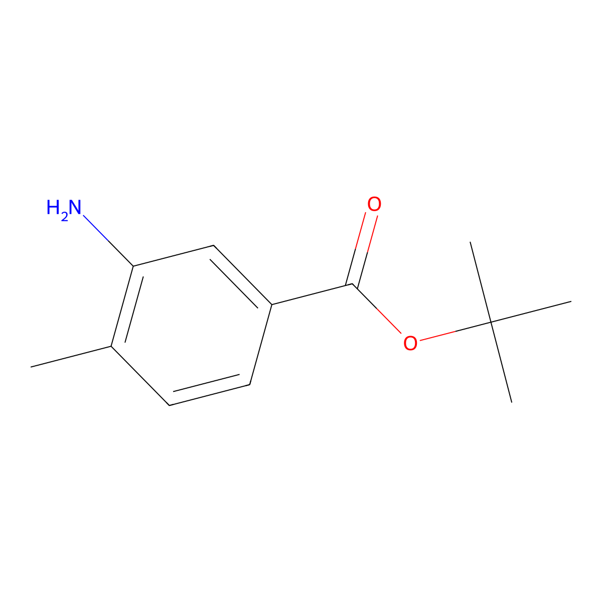 Tert-butyl 3-amino-4-methylbenzoate molecular structure, CAS 111773-25-2