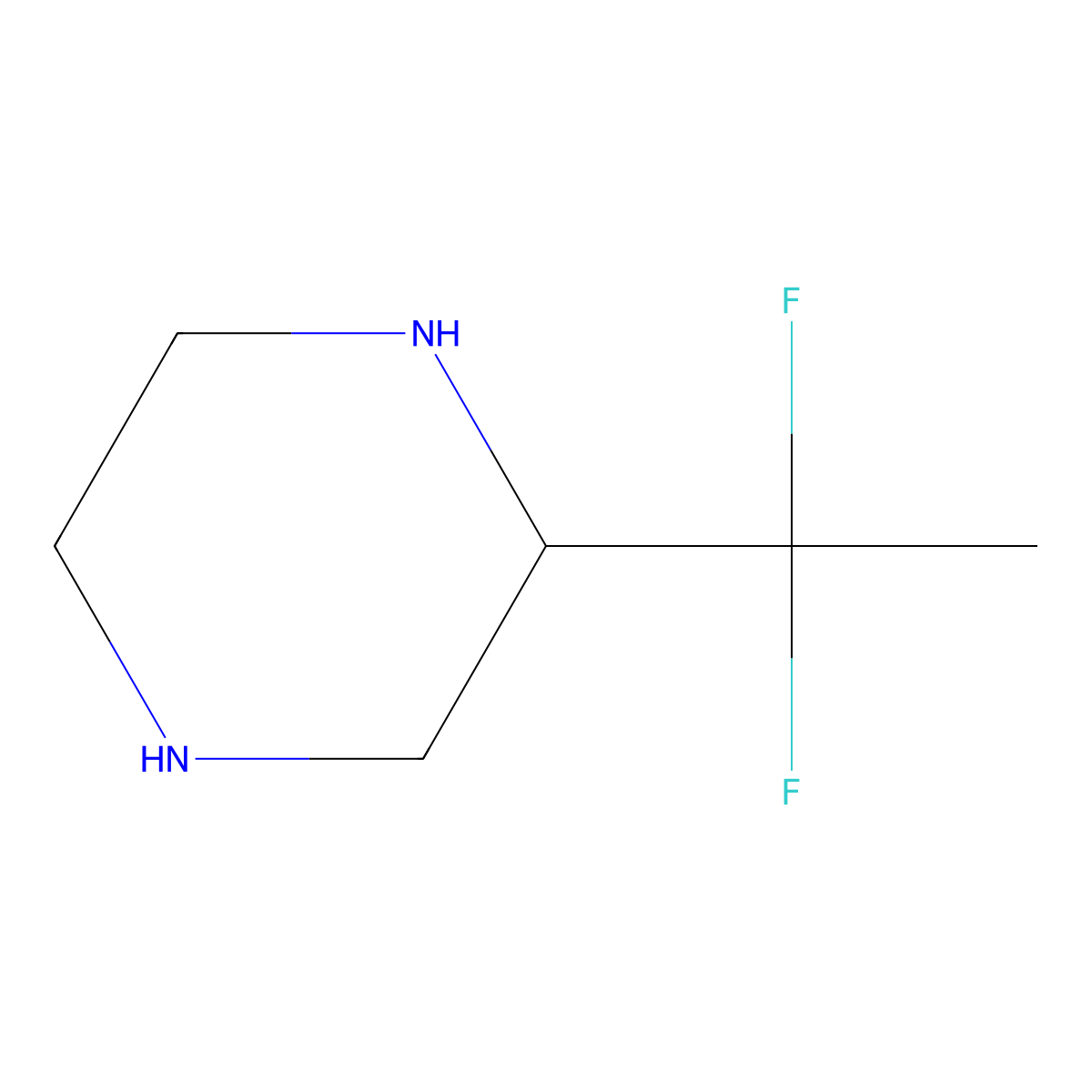 2-(1,1-Difluoroethyl)piperazine molecular structure, CAS 111781-50-1