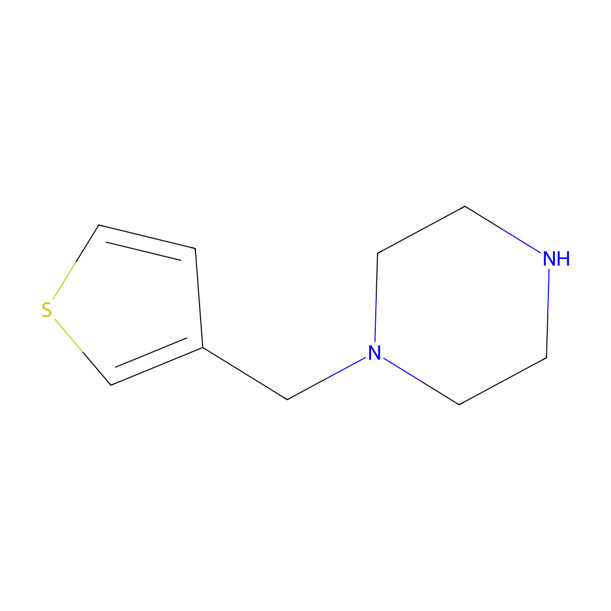 1-(Thiophen-3-ylmethyl)piperazine molecular structure, CAS 111781-52-3