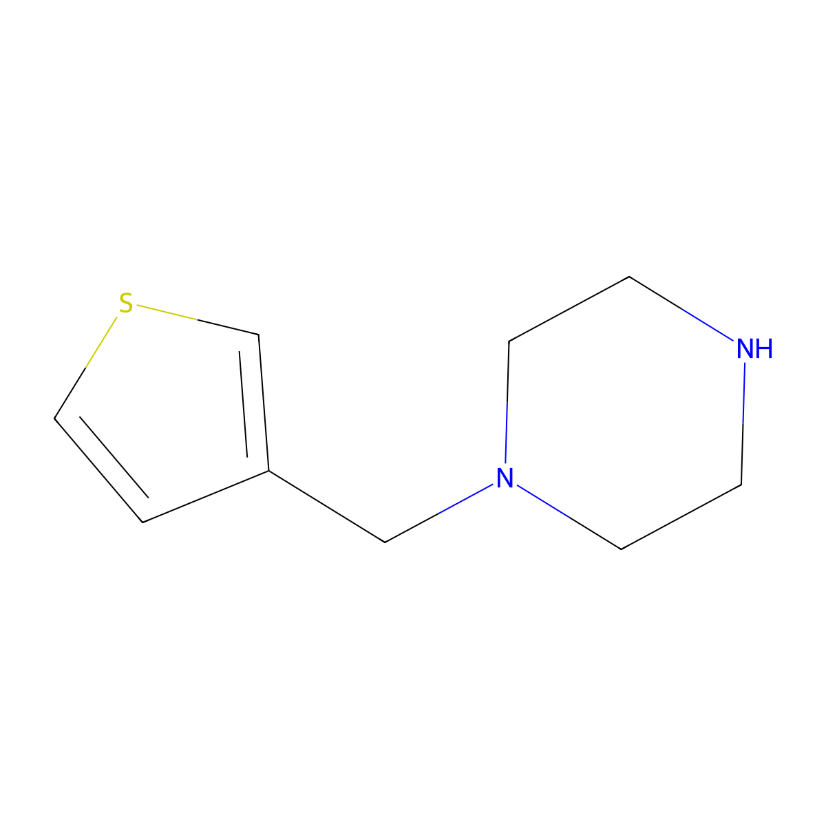 1-(Thiophen-3-ylmethyl)piperazine molecular structure, CAS 111781-52-3