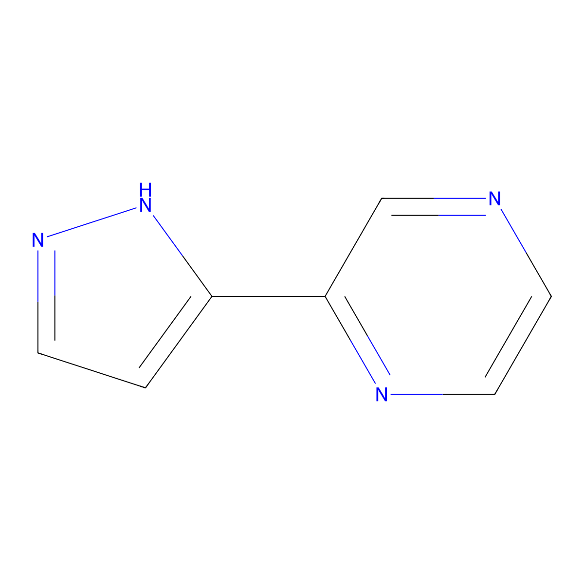 2-(1H-pyrazol-3-yl)pyrazine molecular structure, CAS 111781-54-5