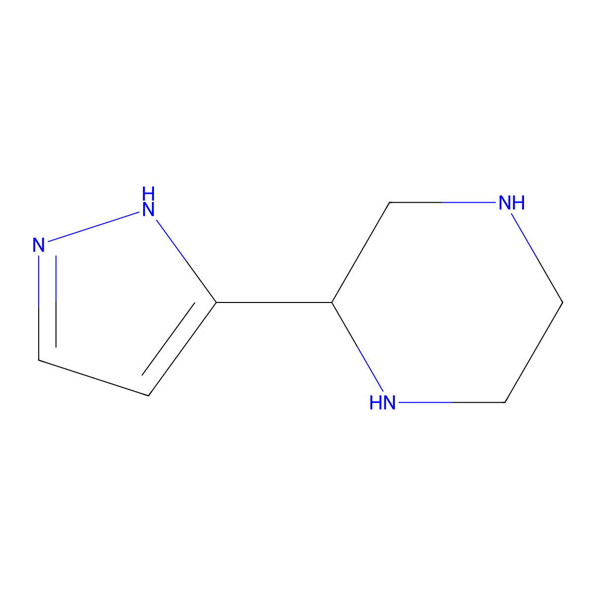 2-(1H-Pyrazol-3-yl)piperazine molecular structure, CAS 111781-55-6