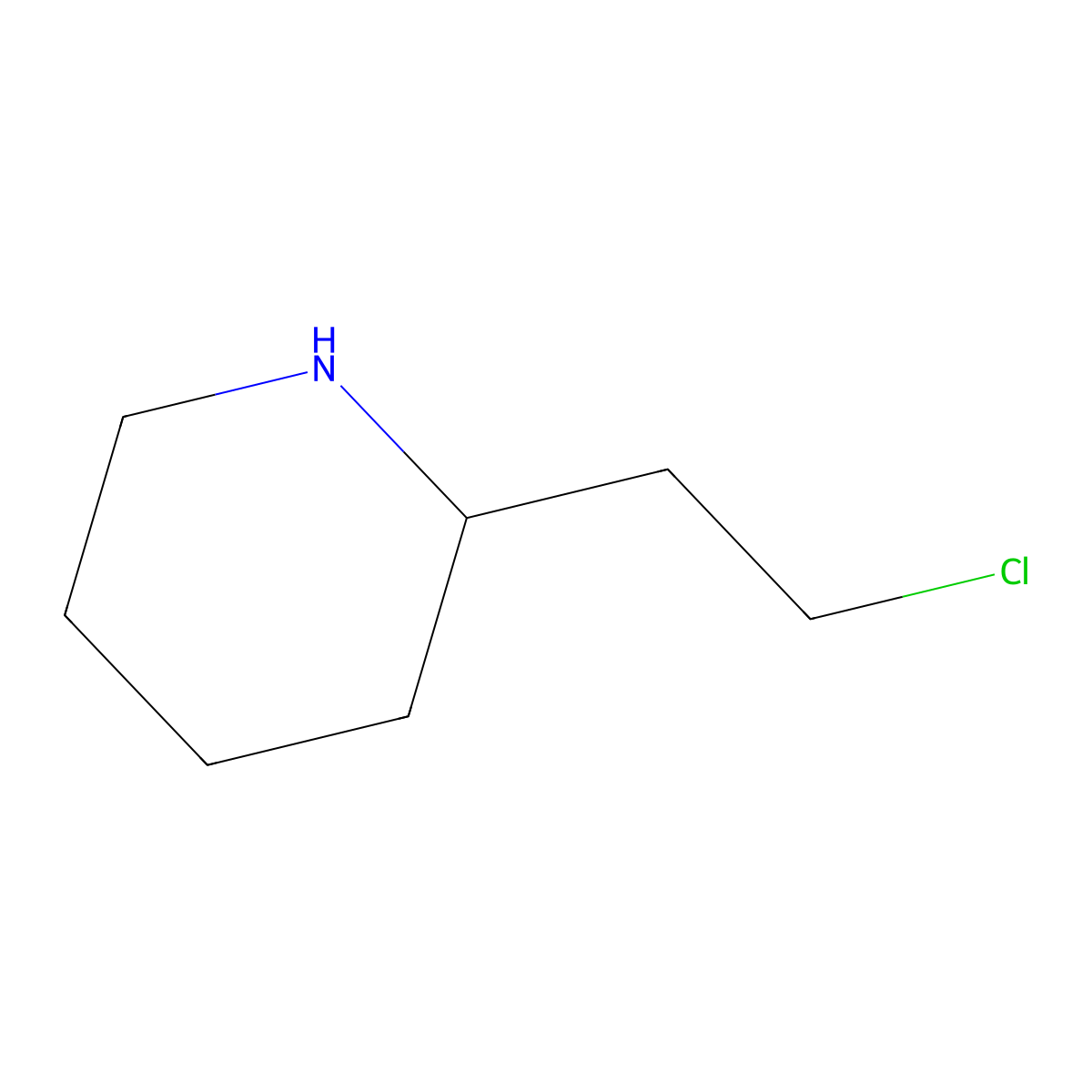 2-(2-Chloroethyl)piperidine molecular structure, CAS 111781-62-5