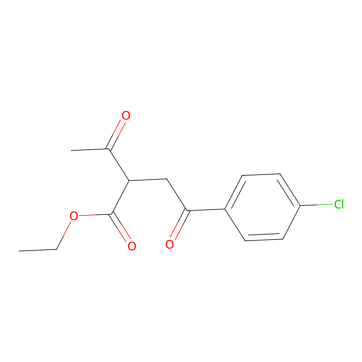 Ethyl 2-acetyl-4-(4-chlorophenyl)-4-oxobutanoate molecular structure, CAS 111787-82-7