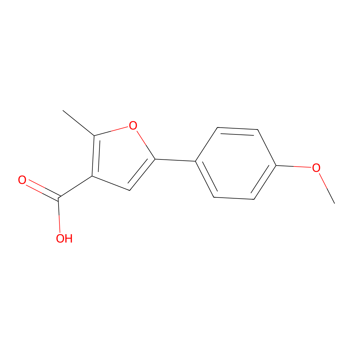 5-(4-Methoxyphenyl)-2-methylfuran-3-carboxylic acid molecular structure, CAS 111787-87-2