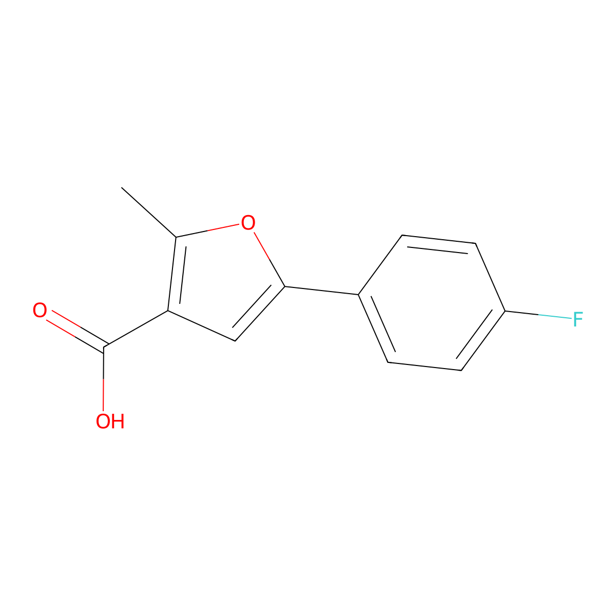 5-(4-Fluorophenyl)-2-methyl-3-furoic acid molecular structure, CAS 111787-88-3