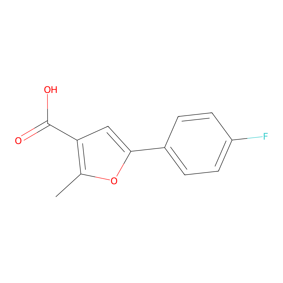 5-(4-Fluorophenyl)-2-methyl-3-furoic acid molecular structure, CAS 111787-88-3