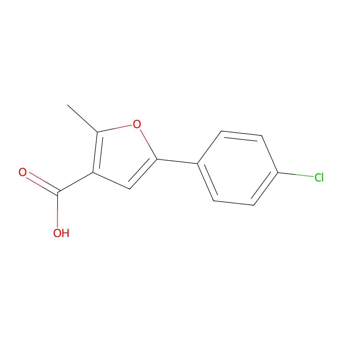 5-(4-Chlorophenyl)-2-methylfuran-3-carboxylic acid molecular structure, CAS 111787-89-4