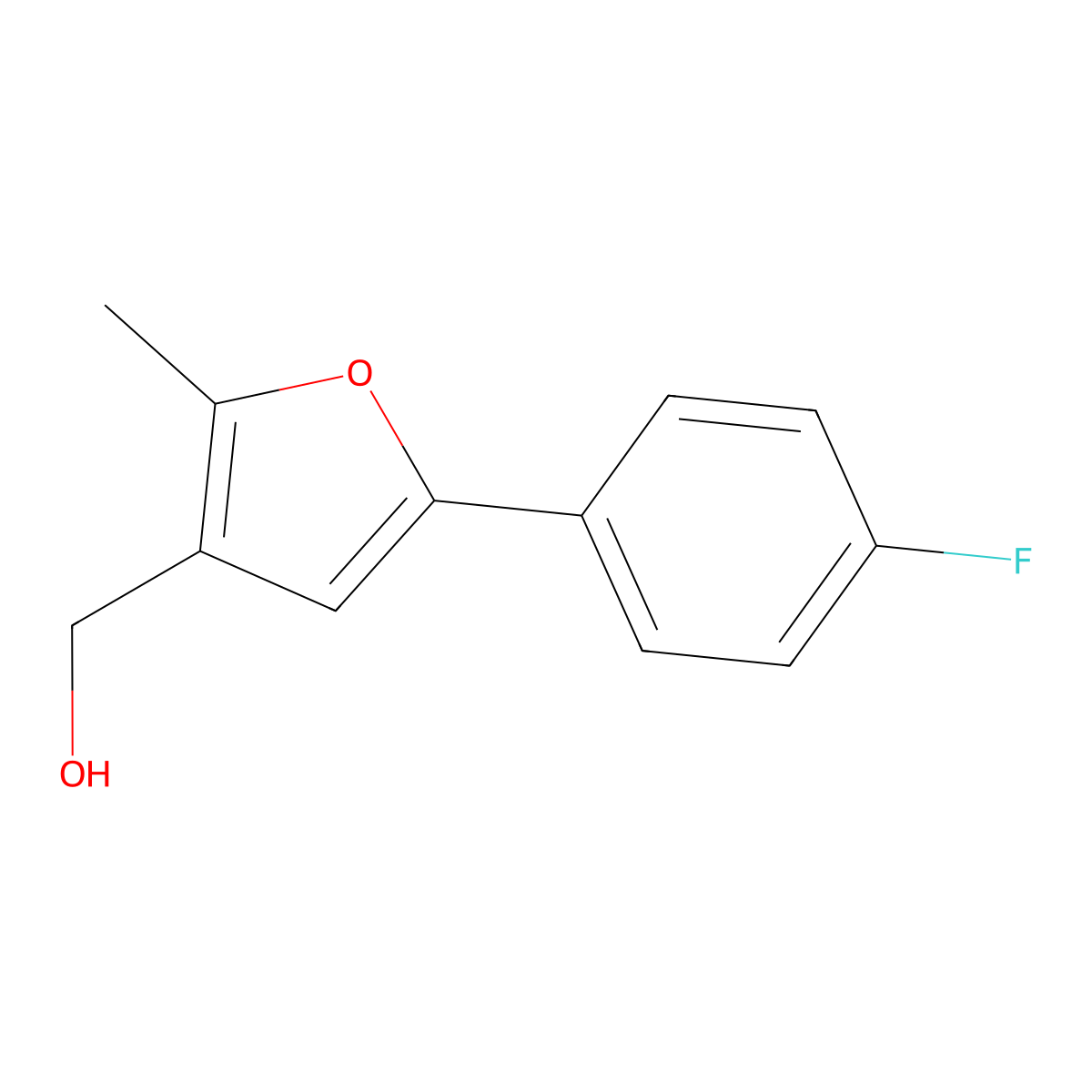 [5-(4-Fluorophenyl)-2-methylfuran-3-yl]methanol molecular structure, CAS 111787-93-0