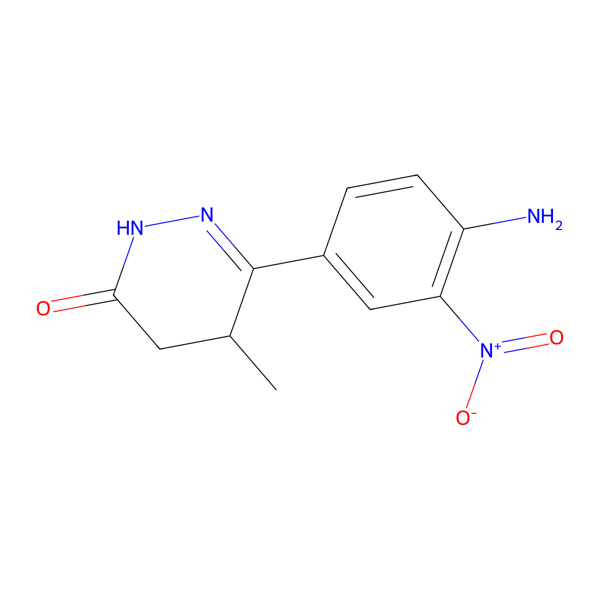 6-(4-amino-3-nitrophenyl)-5-methyl-4,5-dihydropyridazin-3(2H)-one molecular structure, CAS 111789-90-3