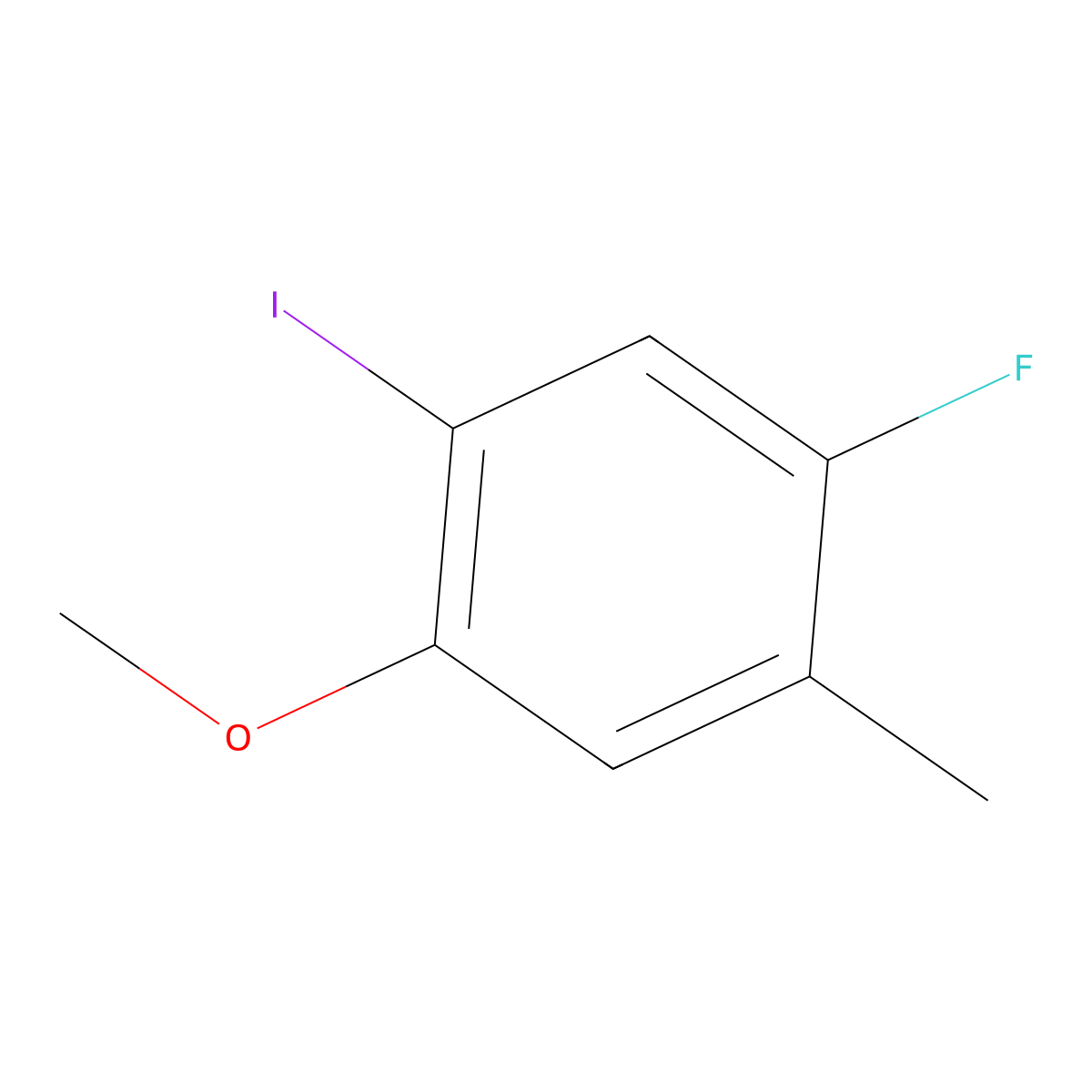 1-Fluoro-5-iodo-4-methoxy-2-methylbenzene molecular structure, CAS 1117893-12-5