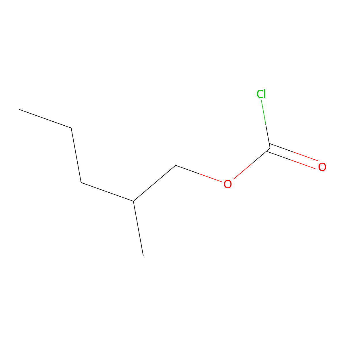 2-Methylpentyl carbonochloridate molecular structure, CAS 1117893-66-9
