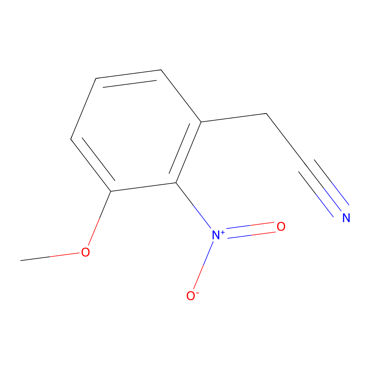(3-Methoxy-2-nitro-phenyl)-acetonitrile molecular structure, CAS 111795-89-2