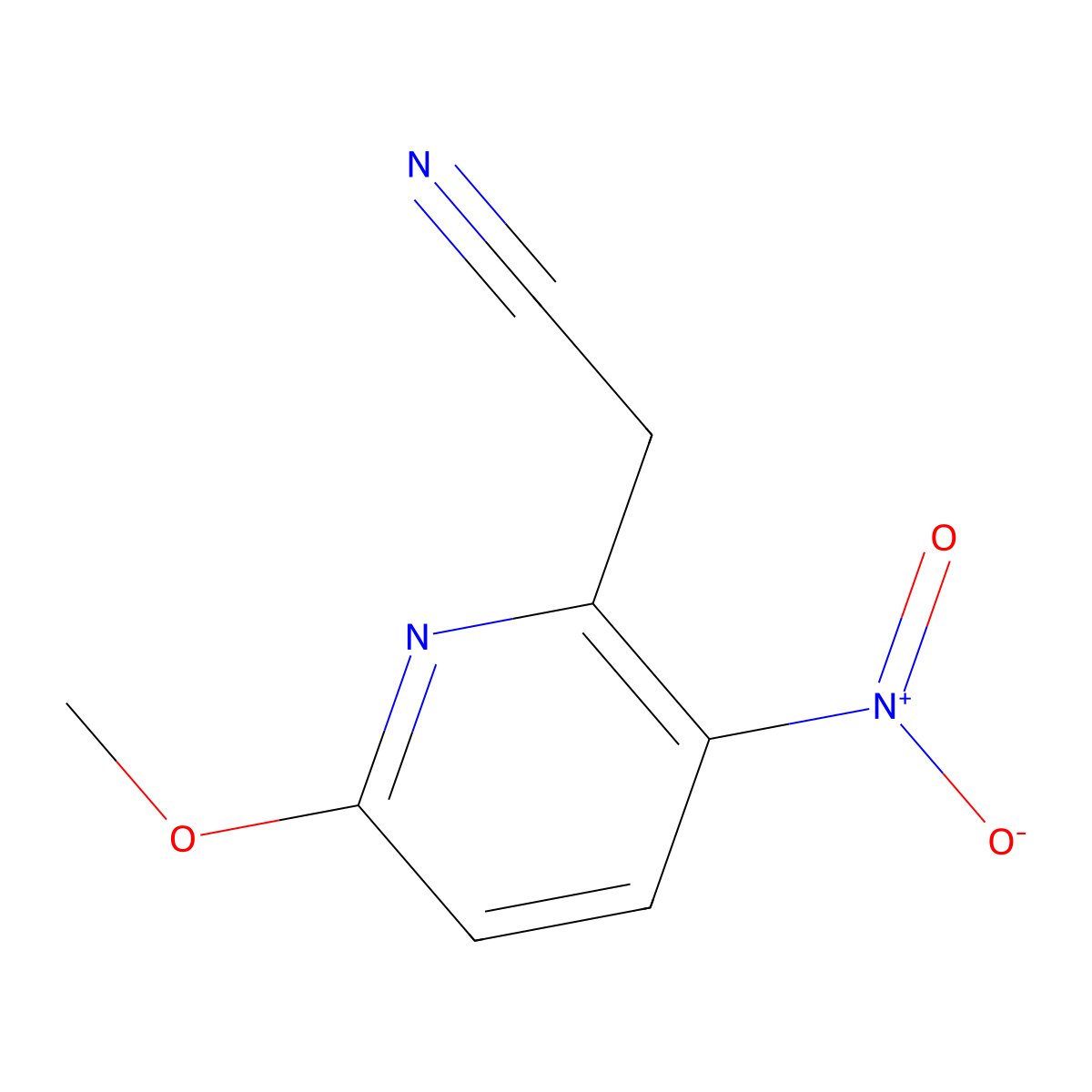 6-Methoxy-3-nitropyridine-2-acetonitrile molecular structure, CAS 111795-99-4