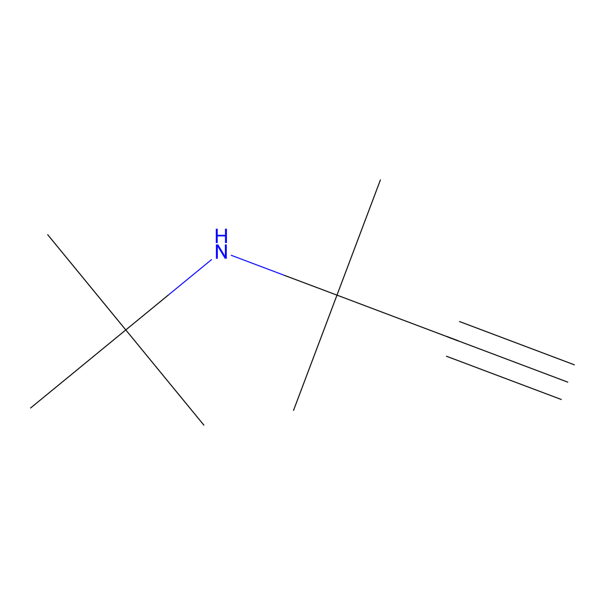 N-tert-Butyl-1,1-dimethylpropargylamine molecular structure, CAS 1118-17-8