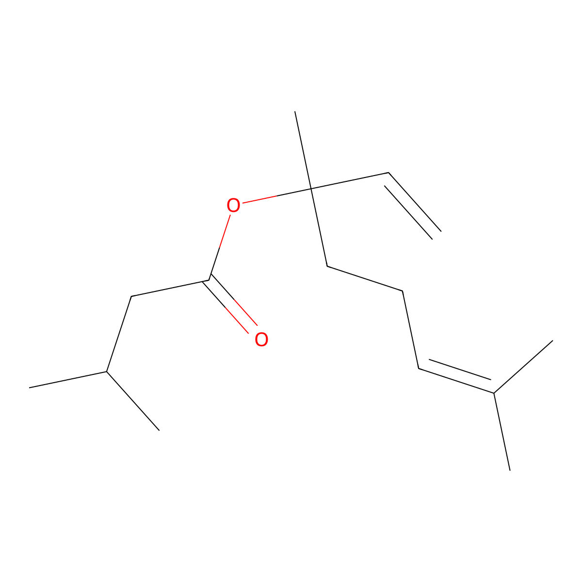 Linalyl isovalerate molecular structure, CAS 1118-27-0