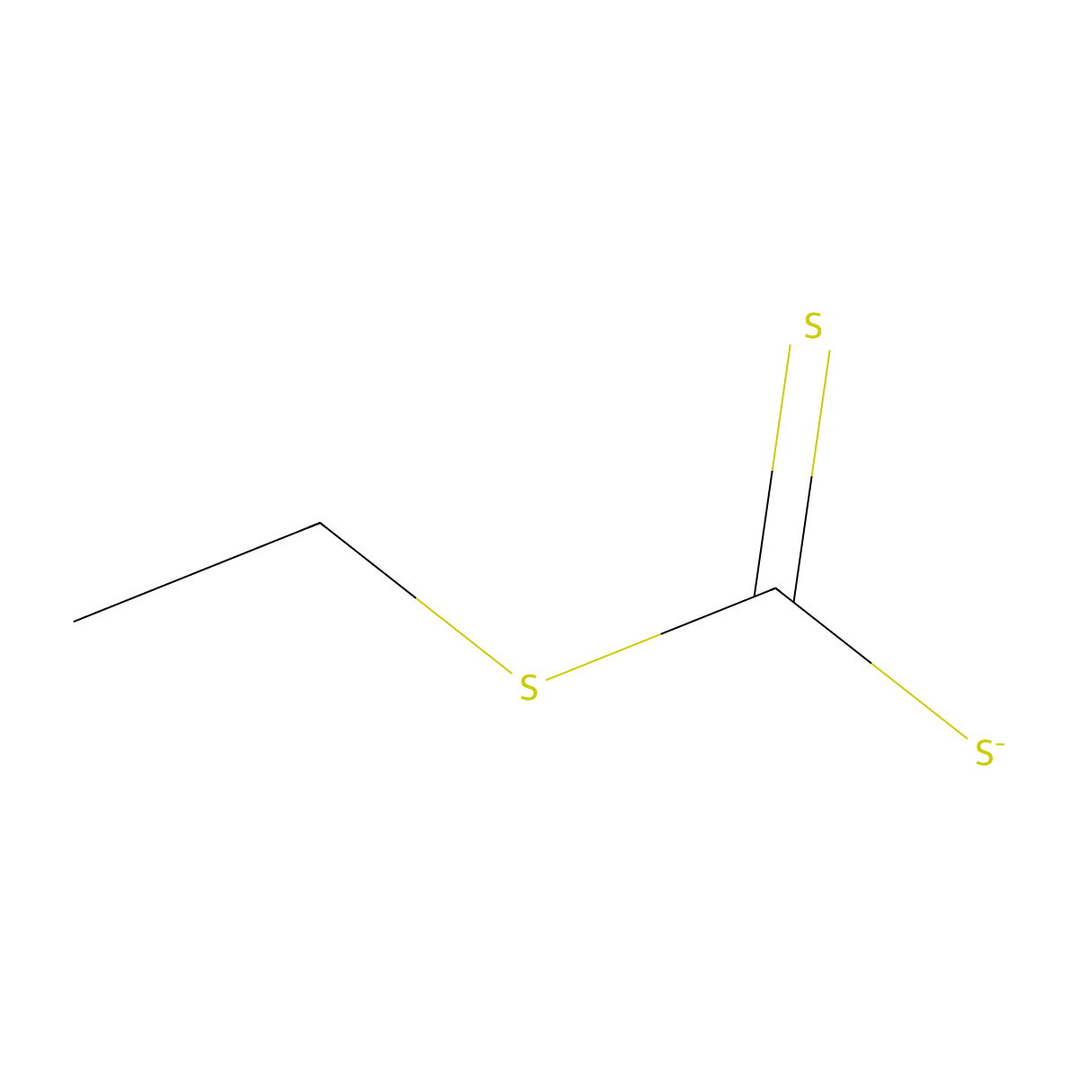 Ethyl carbonotrithioate molecular structure, CAS 1118-64-5