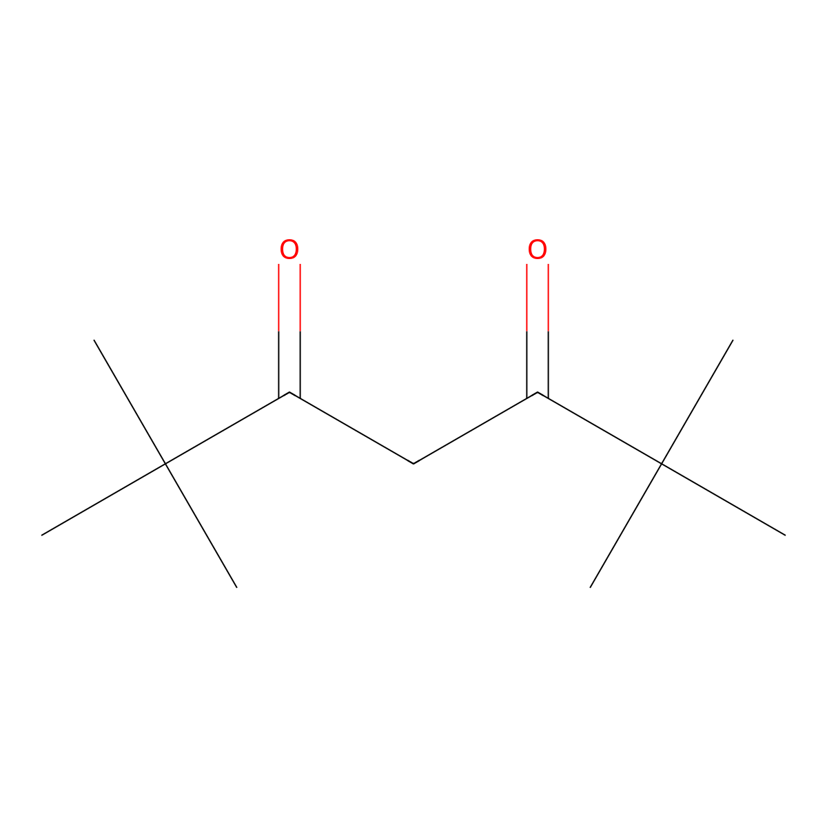 2,2,6,6-Tetramethyl-3,5-heptanedione molecular structure, CAS 1118-71-4
