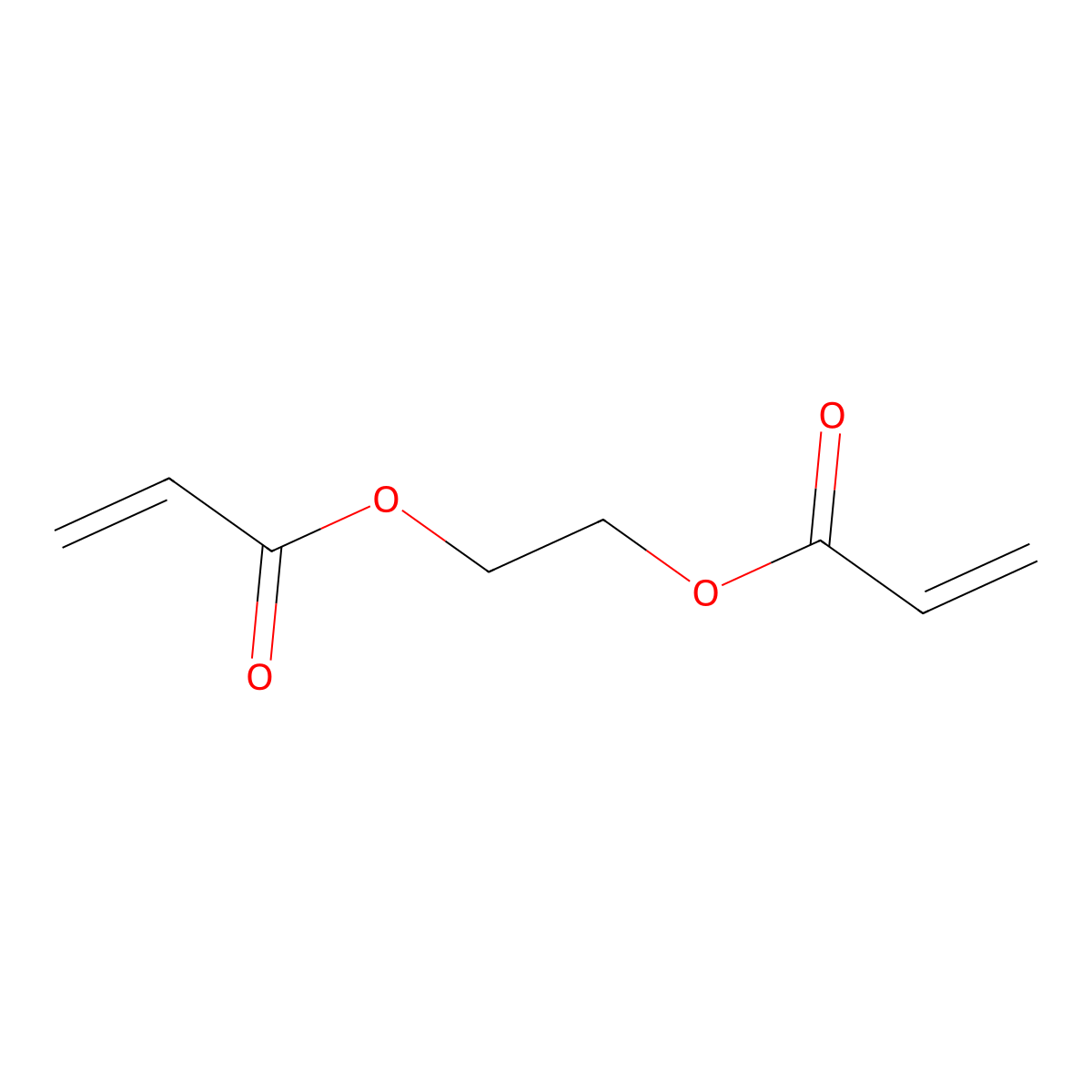 Ethylene glycol diacrylate molecular structure, CAS 111802-12-1