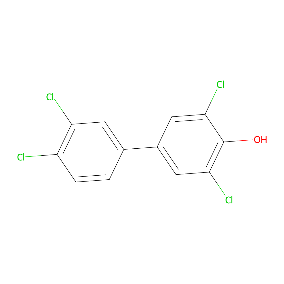 3,3',4',5-Tetrachloro-4-hydroxybiphenyl molecular structure, CAS 111810-41-4