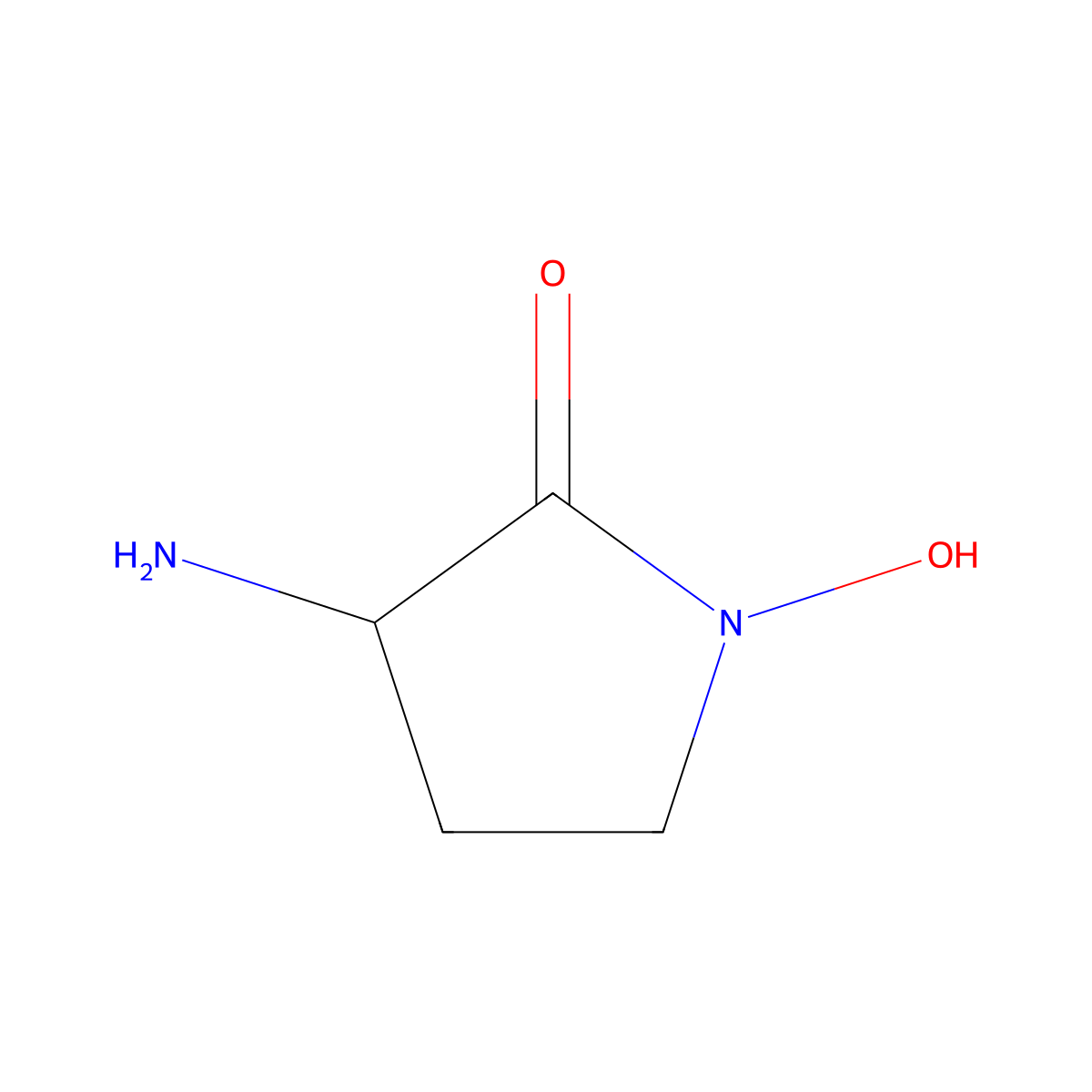 (3S)-3-Amino-1-hydroxy-2-pyrrolidinone molecular structure, CAS 111821-58-0