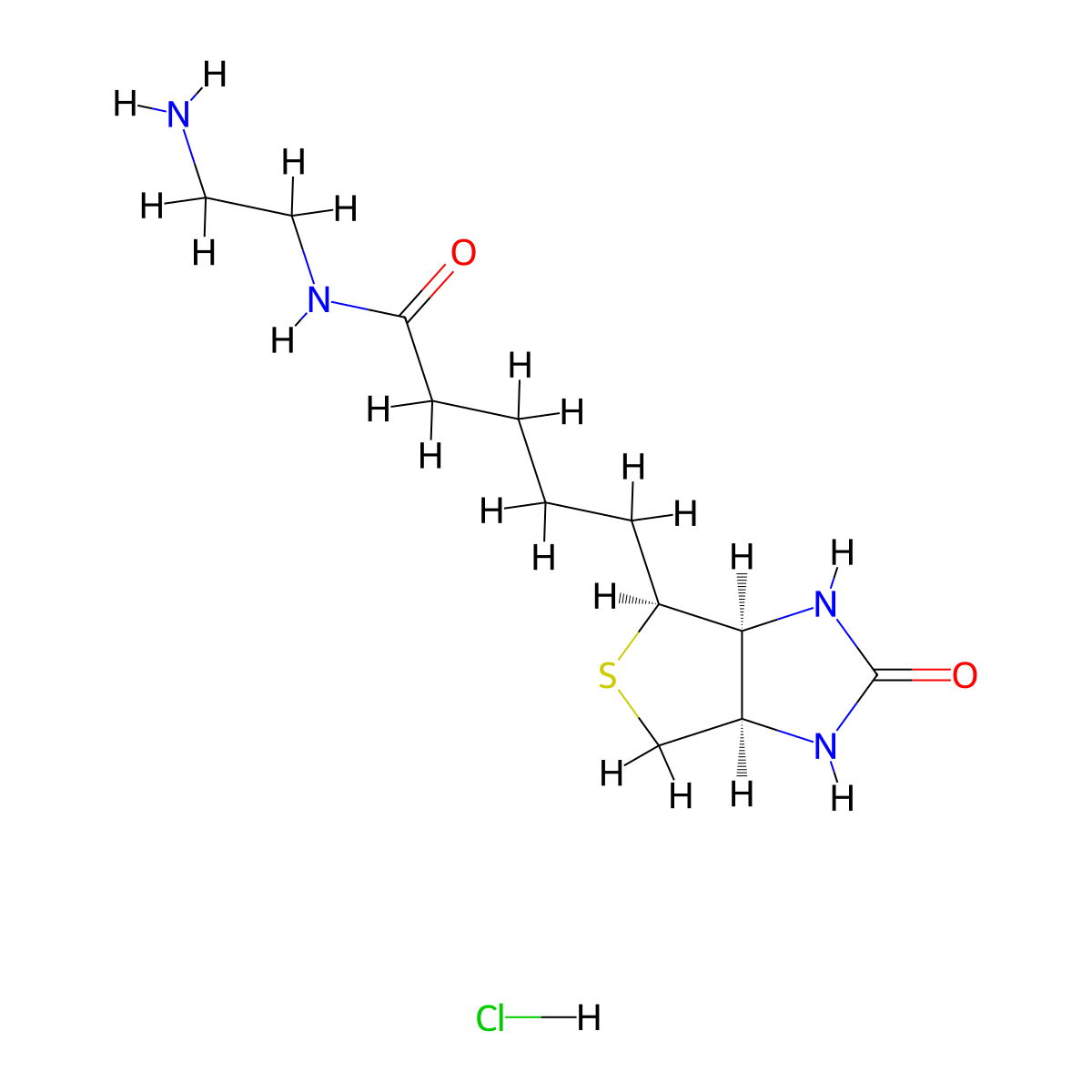 N-(2-Aminoethyl)-5-((3aS,4S,6aR)-2-oxohexahydro-1H-thieno[3,4-d]imidazol-4-yl)pentanamide hydrochloride molecular structure, CAS 111822-45-8
