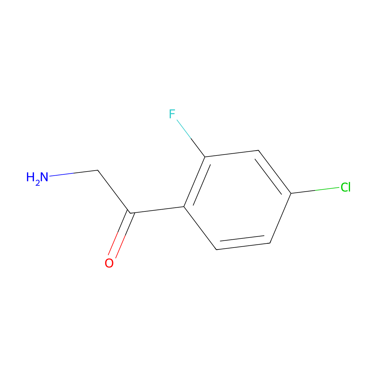 2-Amino-1-(4-chloro-2-fluorophenyl)ethan-1-one molecular structure, CAS 1118245-74-1