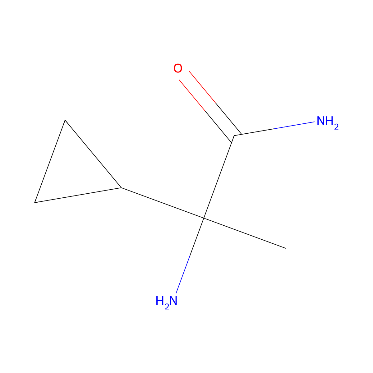 2-Amino-2-cyclopropylpropanamide molecular structure, CAS 111829-41-5