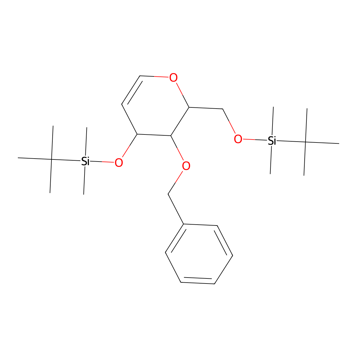 4-O-Benzyl-3,6-DI-O-tert-butyldimethylsilyl-D-glucal molecular structure, CAS 111830-58-1