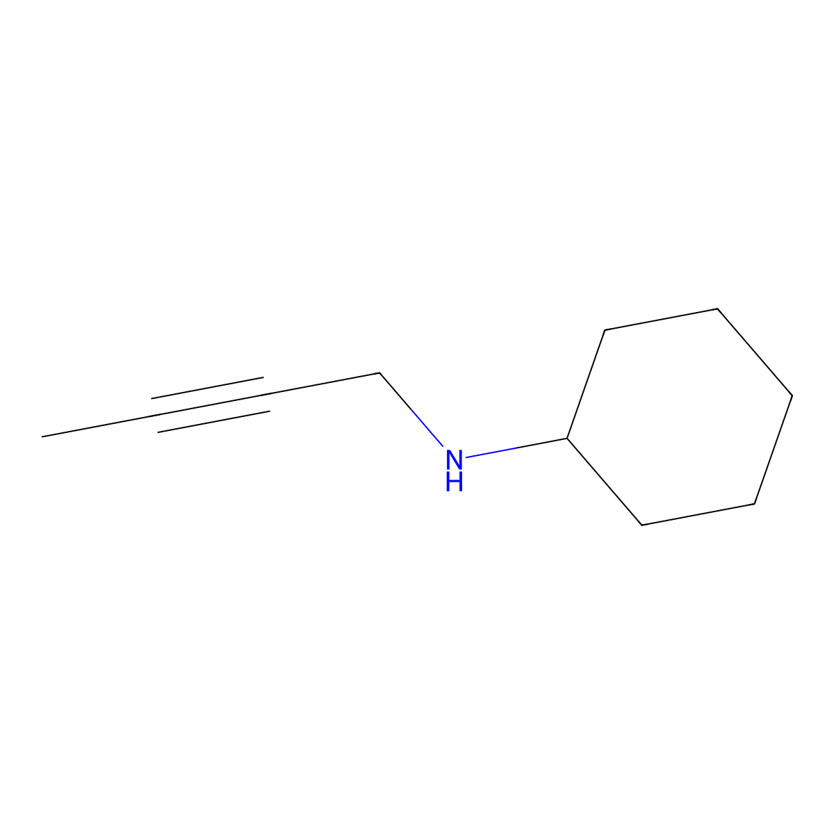 N-(but-2-yn-1-yl)cyclohexanamine molecular structure, CAS 111831-93-7