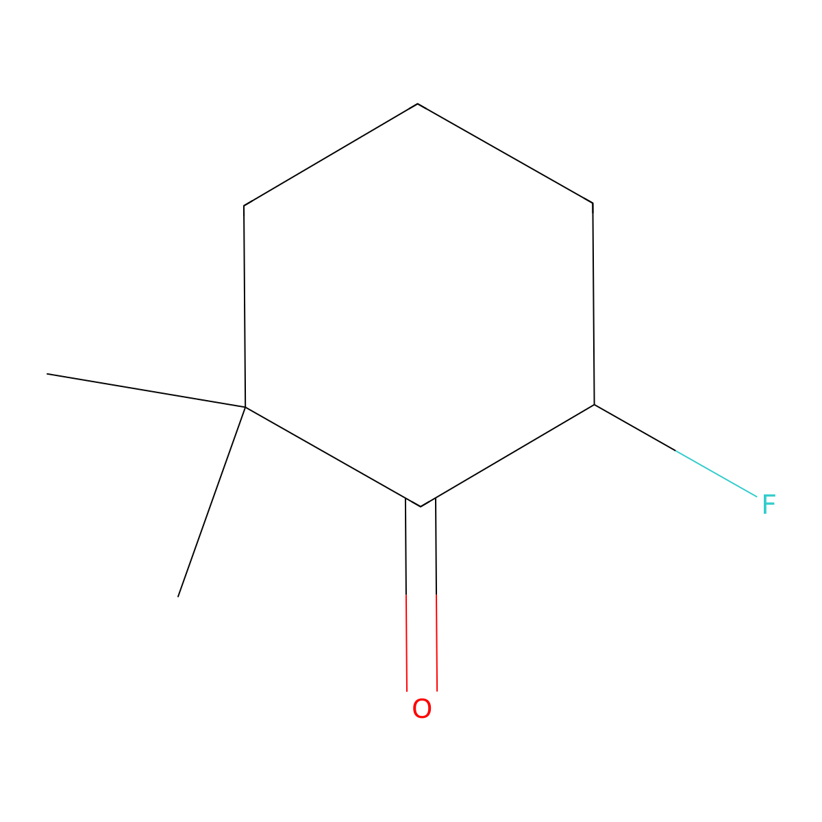 6-Fluoro-2,2-dimethylcyclohexan-1-one molecular structure, CAS 111833-27-3