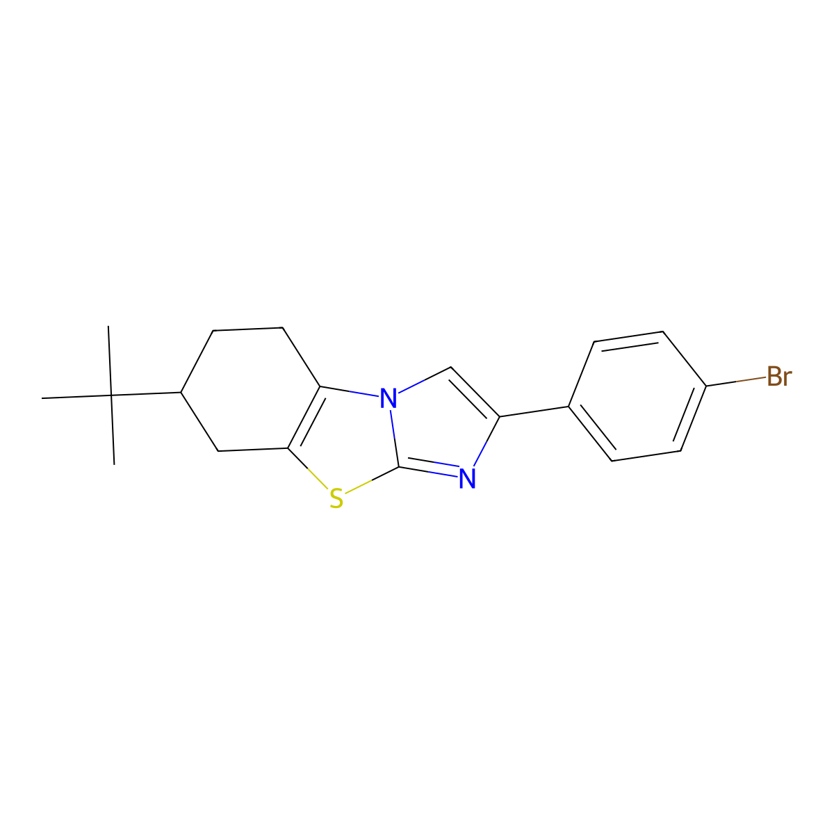 2-(4-Bromophenyl)-7-tert-butyl-5,6,7,8-tetrahydroimidazo[2,1-b][1,3]benzothiazole molecular structure, CAS 111836-70-5