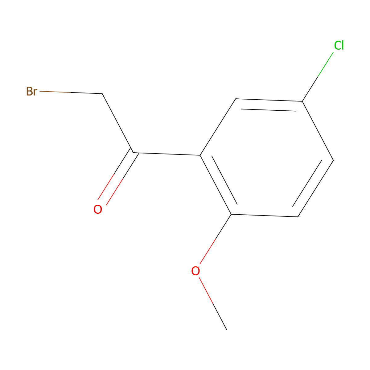 2-Bromo-1-(5-chloro-2-methoxyphenyl)ethanone molecular structure, CAS 111841-05-5