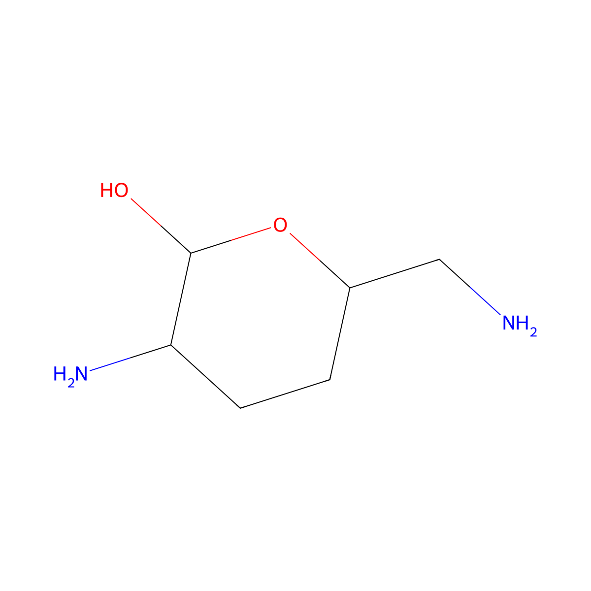 alpha-erythro-Hexopyranose, 2,6-diamino-2,3,4,6-tetradeoxy- molecular structure, CAS 111852-43-8