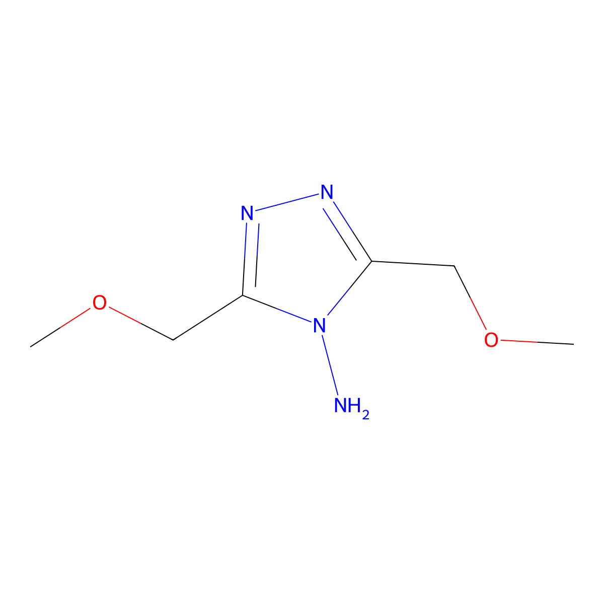 3,5-Bis(methoxymethyl)-4H-1,2,4-triazol-4-amine molecular structure, CAS 111853-51-1