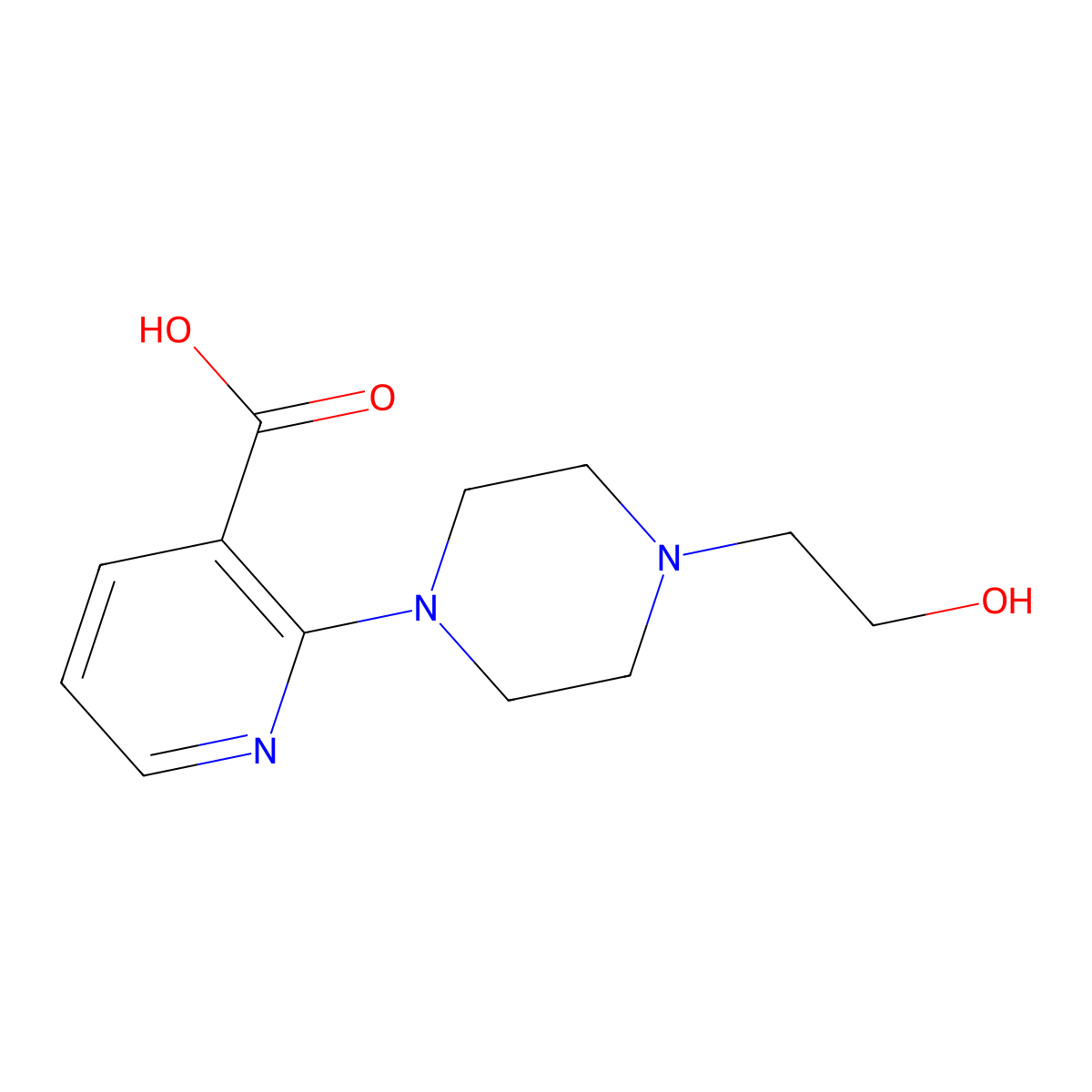 2-[4-(2-Hydroxyethyl)-1-piperazinyl]nicotinic acid molecular structure, CAS 111855-51-7