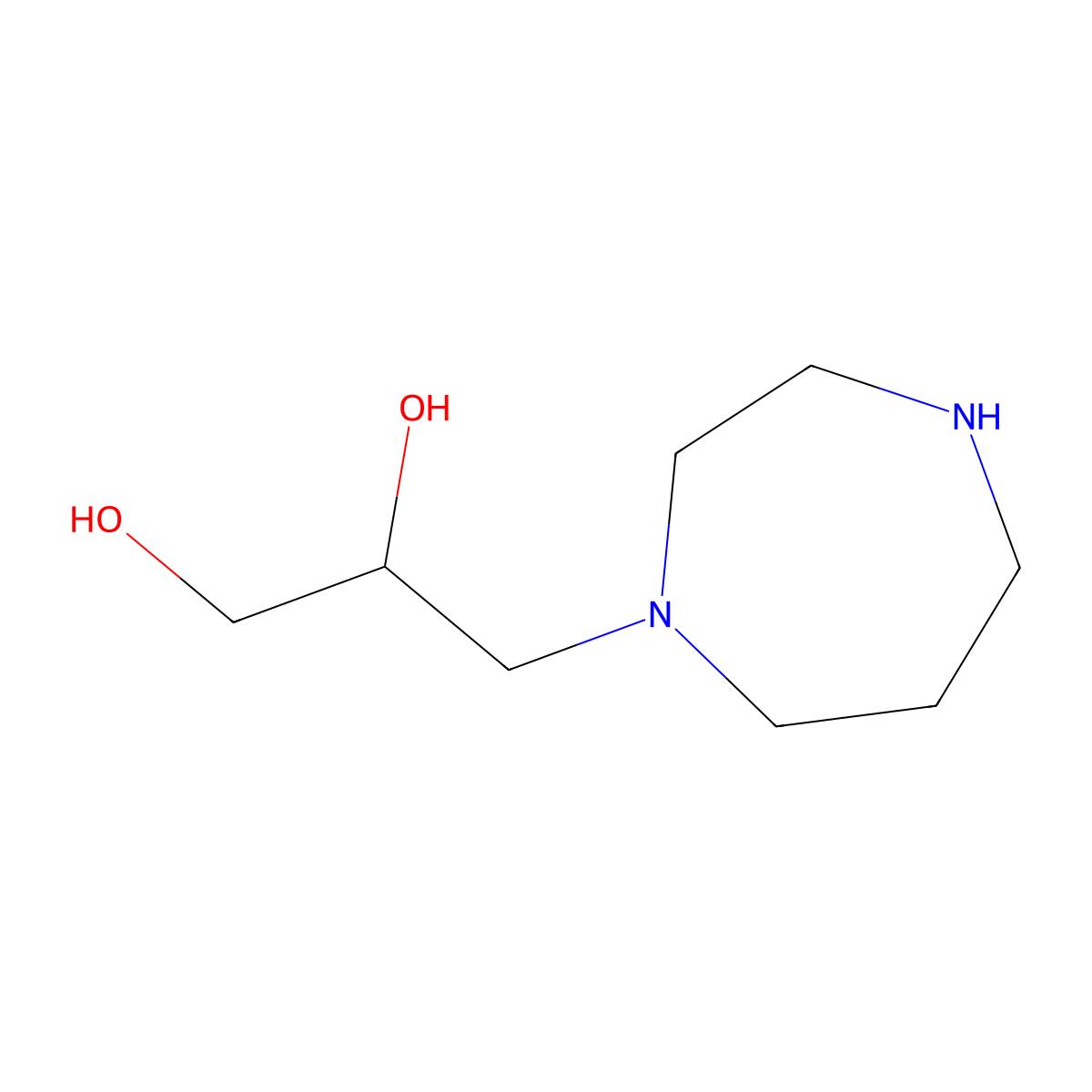 3-(1,4-Diazepan-1-yl)propane-1,2-diol molecular structure, CAS 111855-64-2