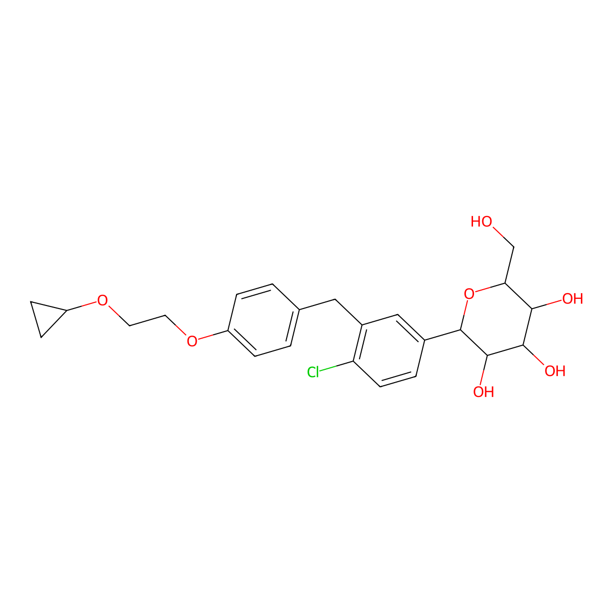 Bexagliflozin molecular structure, CAS 1118567-05-7