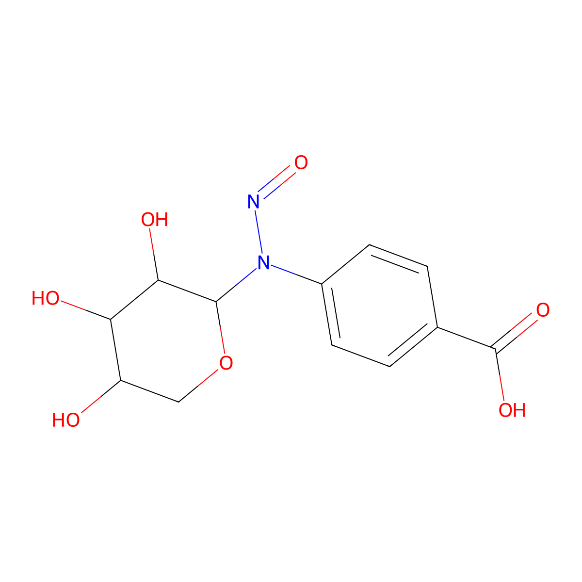 N-Nitroso-N-p-carboxyphenyl-D-arabinosylamine molecular structure, CAS 111858-64-1