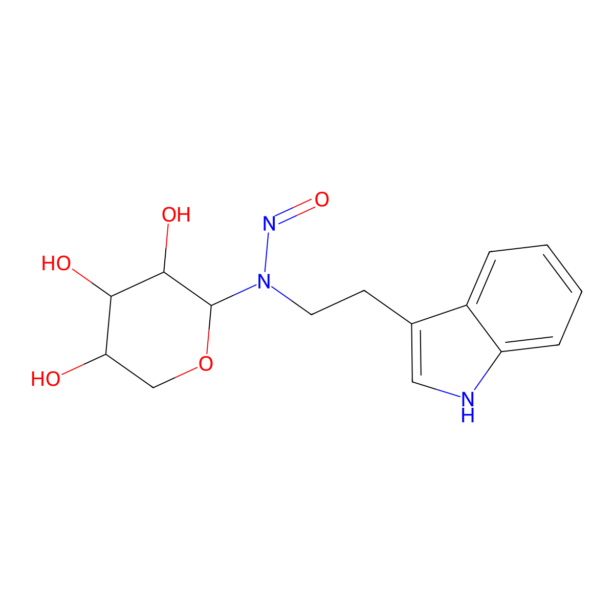N-Nitroso-N-3-ethylindole-D-xylosylamine molecular structure, CAS 111858-66-3