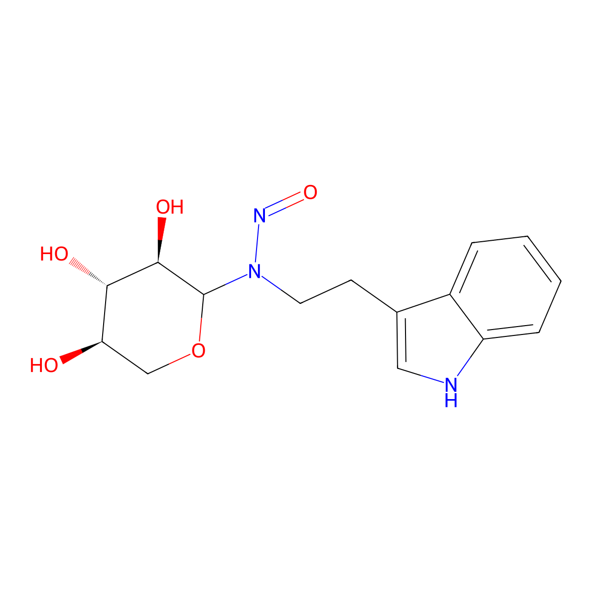 N-Nitroso-N-3-ethylindole-D-xylosylamine molecular structure, CAS 111858-66-3
