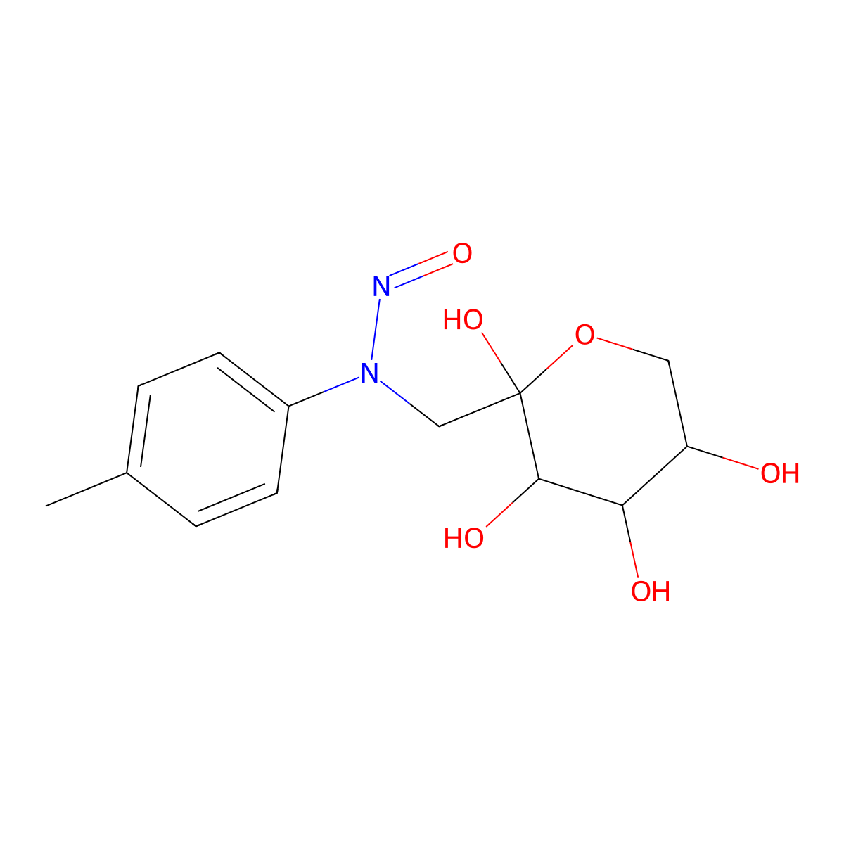 N-Nitroso-N-p-methylphenyl-1-deoxy-D-fructosylamine molecular structure, CAS 111858-68-5