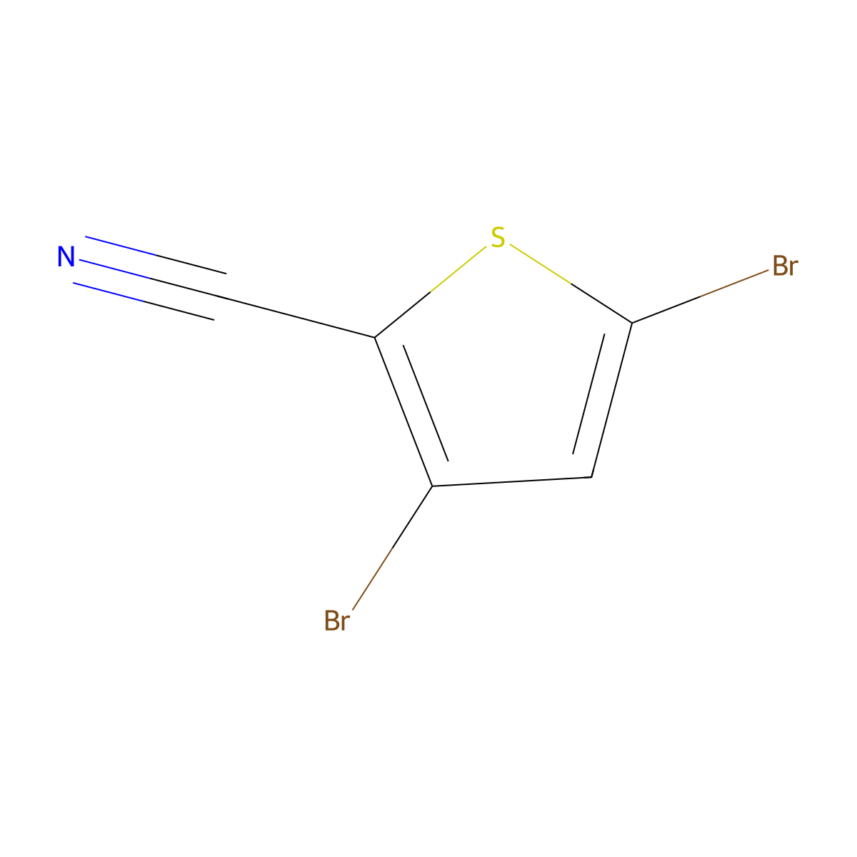 3,5-Dibromothiophene-2-carbonitrile molecular structure, CAS 111860-05-0