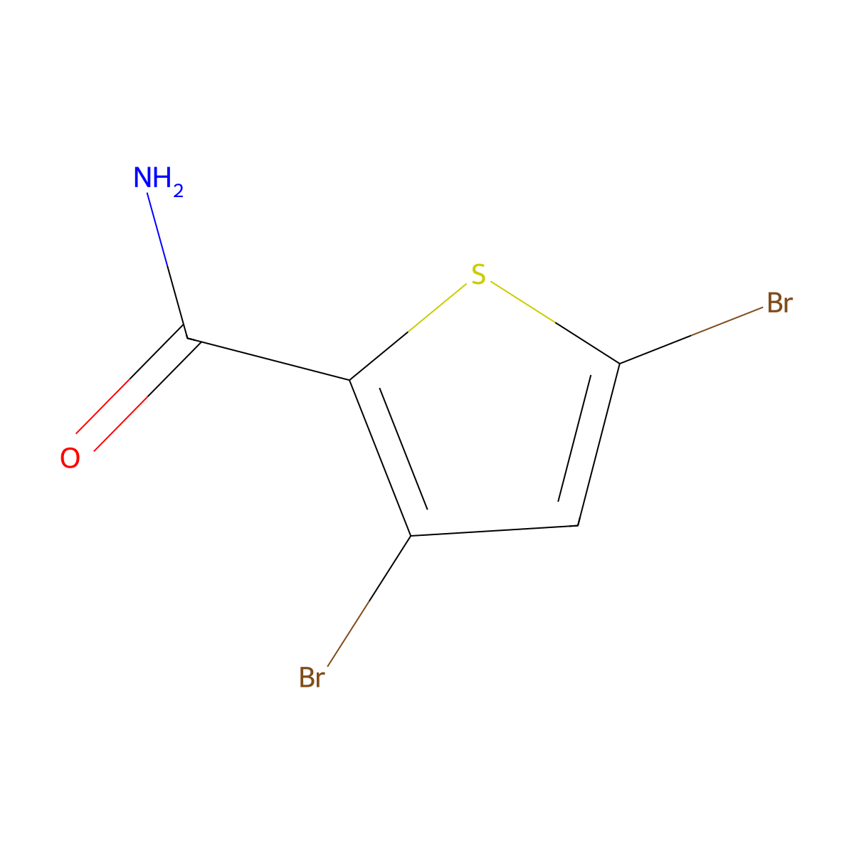 3,5-Dibromothiophene-2-carboxamide molecular structure, CAS 111860-06-1