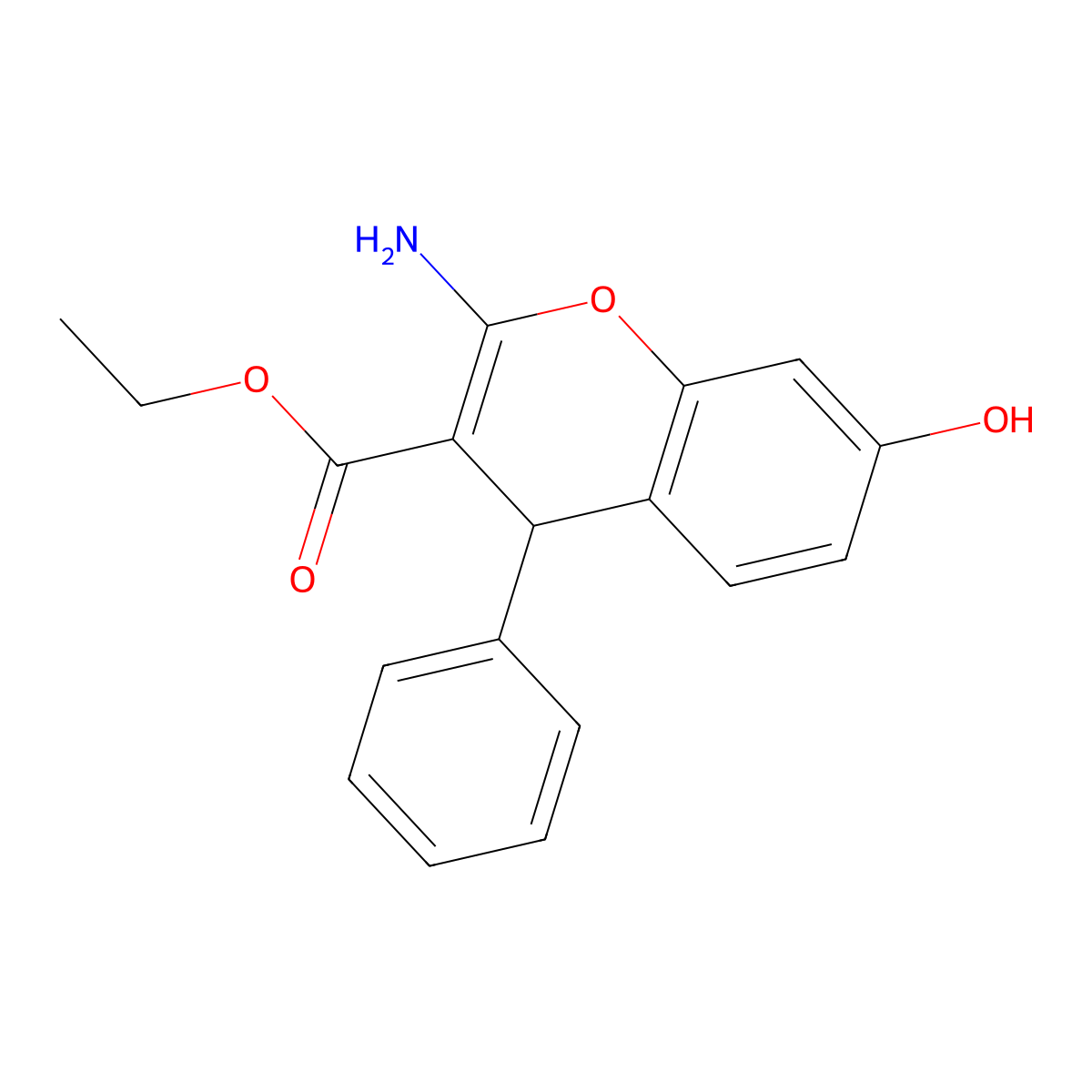 ethyl 2-amino-7-hydroxy-4-phenyl-4H-chromene-3-carboxylate molecular structure, CAS 111861-30-4
