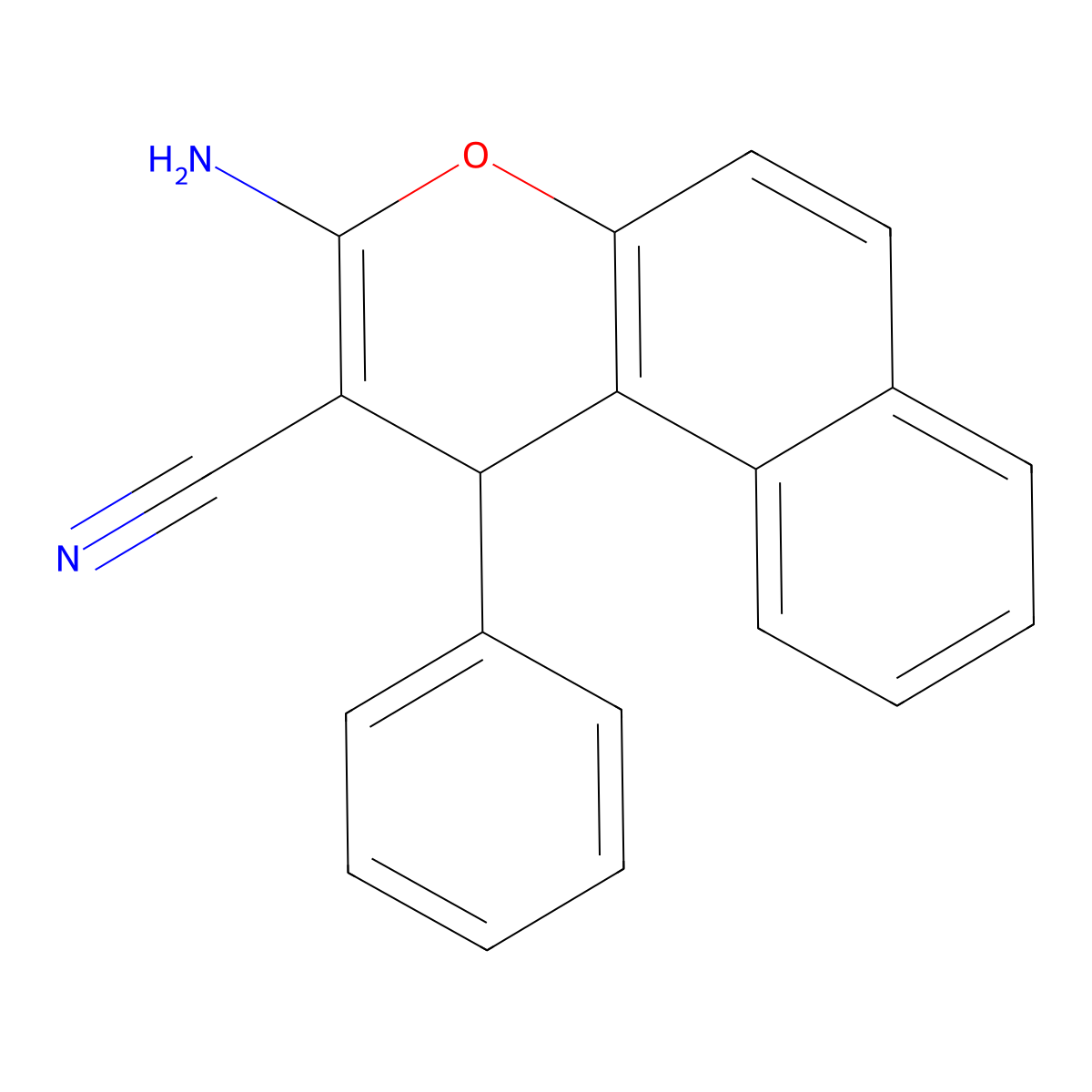 3-amino-1-phenyl-1H-benzo(f)chromene-2-carbonitrile molecular structure, CAS 111861-46-2