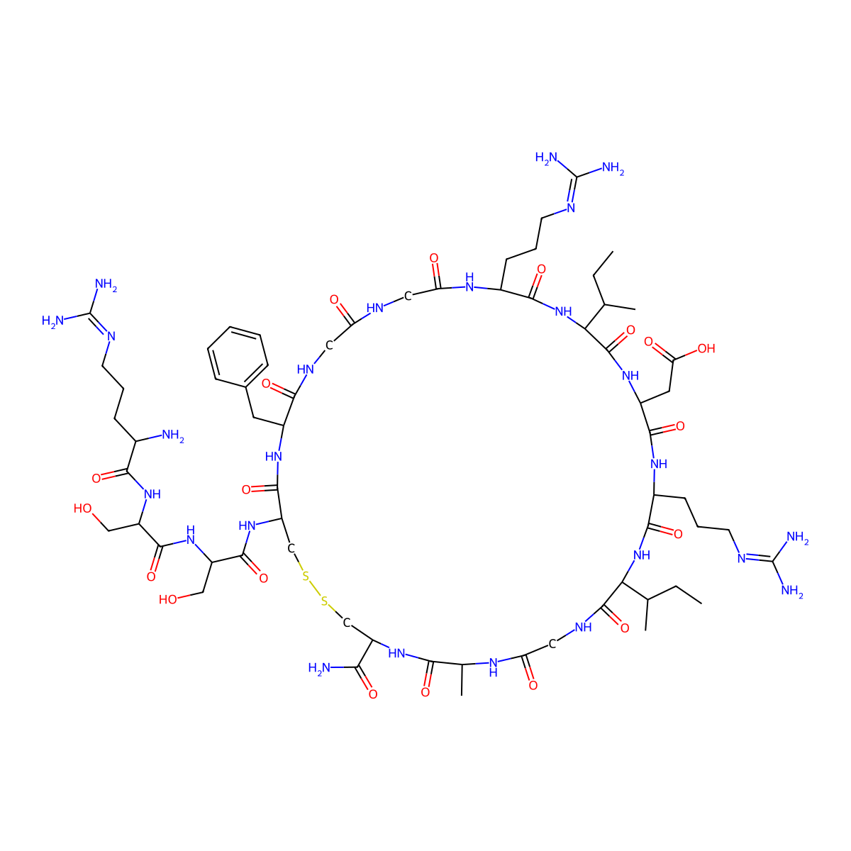 Arg-ser-ser-cys-phe-gly-gly-arg-ile-asp-arg-ile-gly-ala-cys-NH2 molecular structure, CAS 111863-73-1